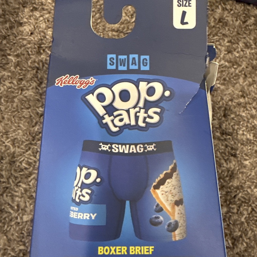 SWAG KELLOGG'S‎ POP TARTS BOXER BRIEF MENS SZ L  Frosted Blueberry NIB